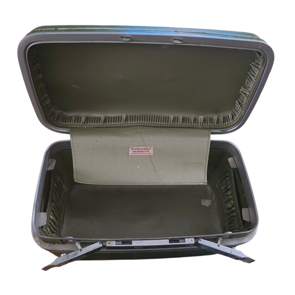 Samsonite Vintage Silhouette Olive Makeup Suitcase Travel Grandmacore - Picture 5 of 11